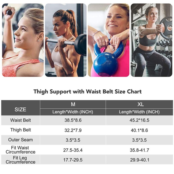 Neoprene Adj Waist Trainer Belt Upper Leg Wraps for Women/Men Butt Lift - Picture 7 of 7